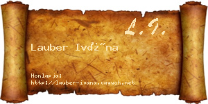Lauber Ivána névjegykártya